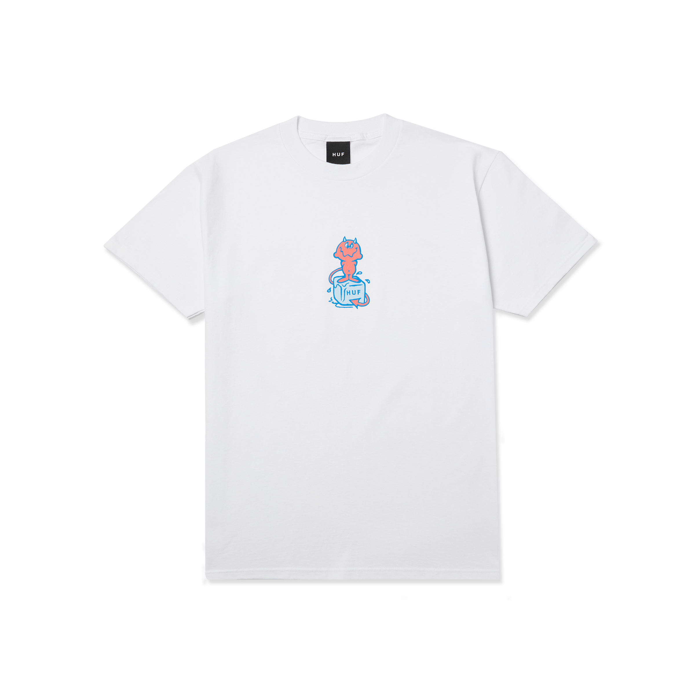 ★国内発送*HUF×SPITFIRE*新作*ロゴ刺繍Tシャツ/WHITE★ ハフ スピットファイア コラボ ロゴ刺繍 センターロゴ 半袖T