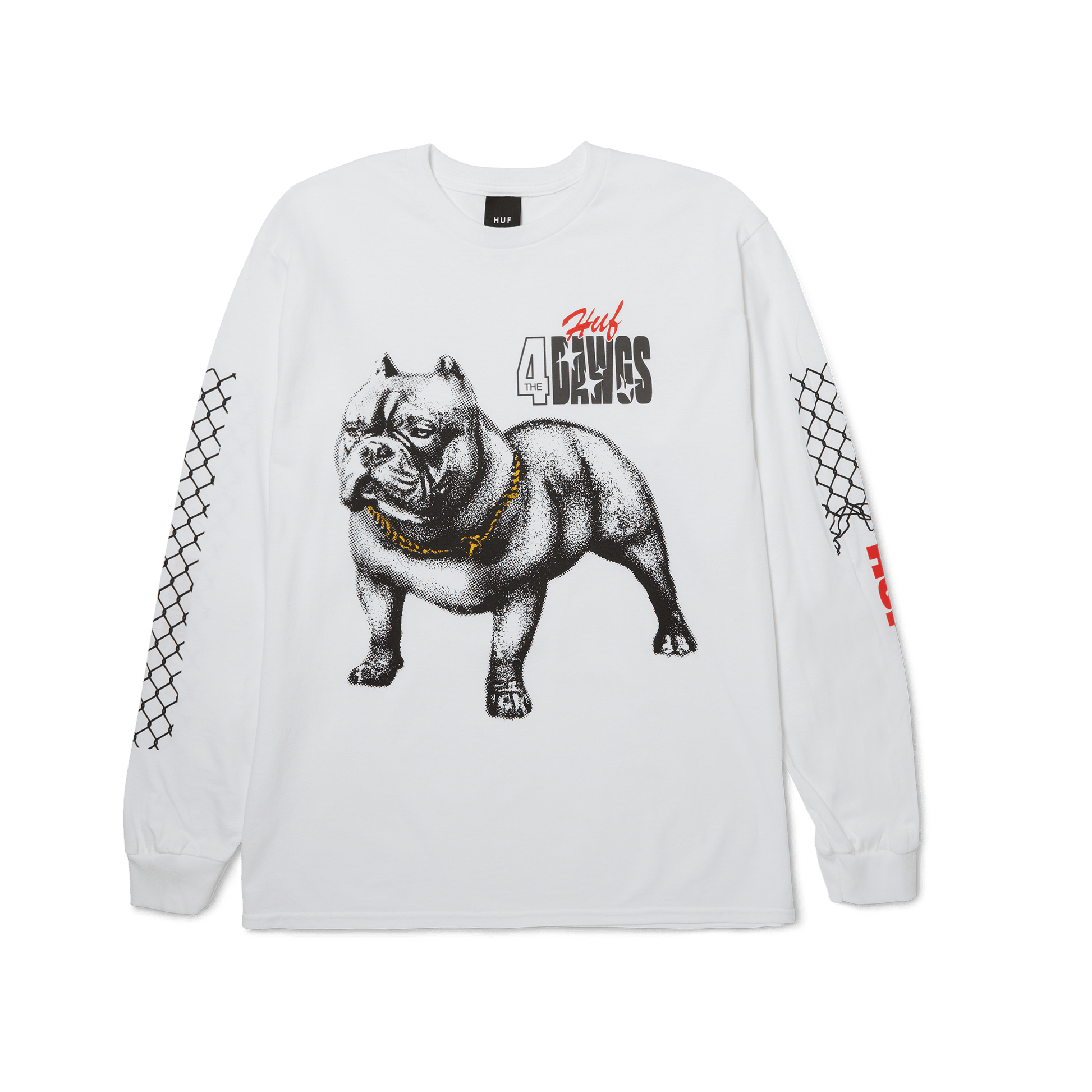 HUF 4 The Dawgs Long Sleeve T-Shirt White