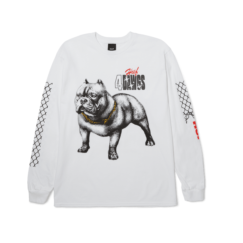 HUF 4 The Dawgs Long Sleeve T-Shirt White