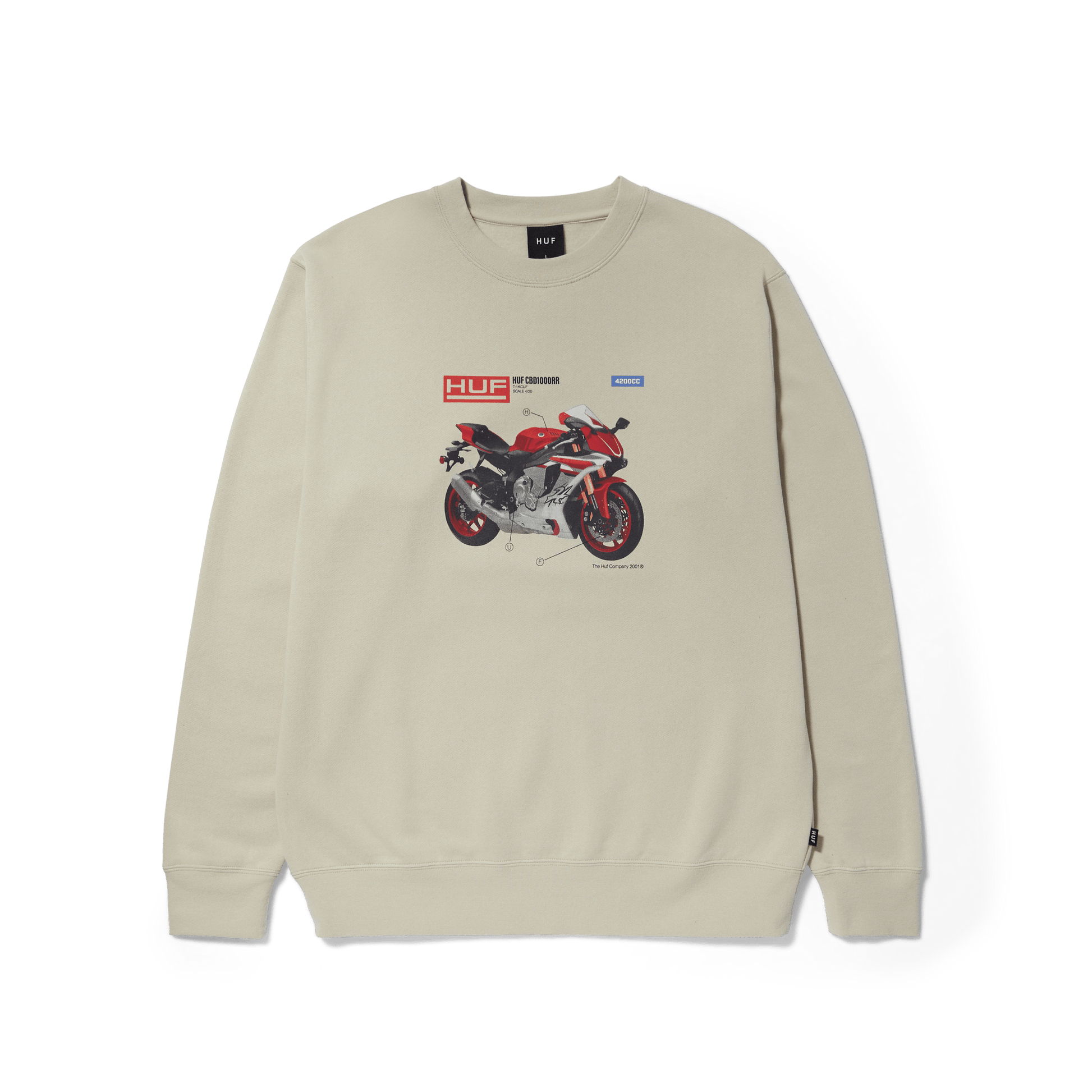 HUF 420 Cc Crewneck Sweatshirt Stone