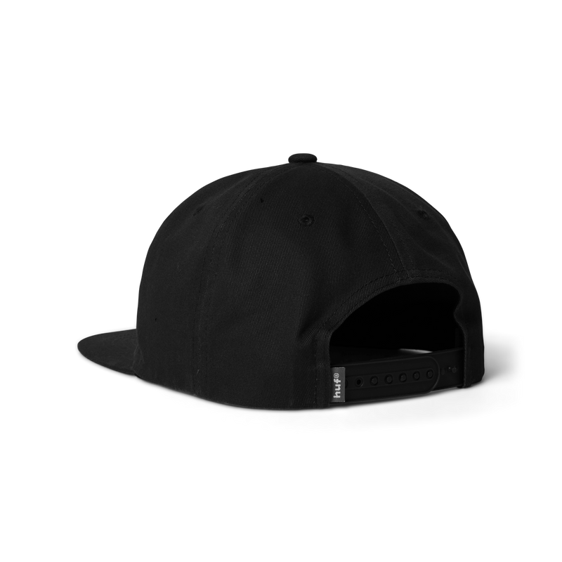 HUF Box Logo Snapback Hat Black/Black