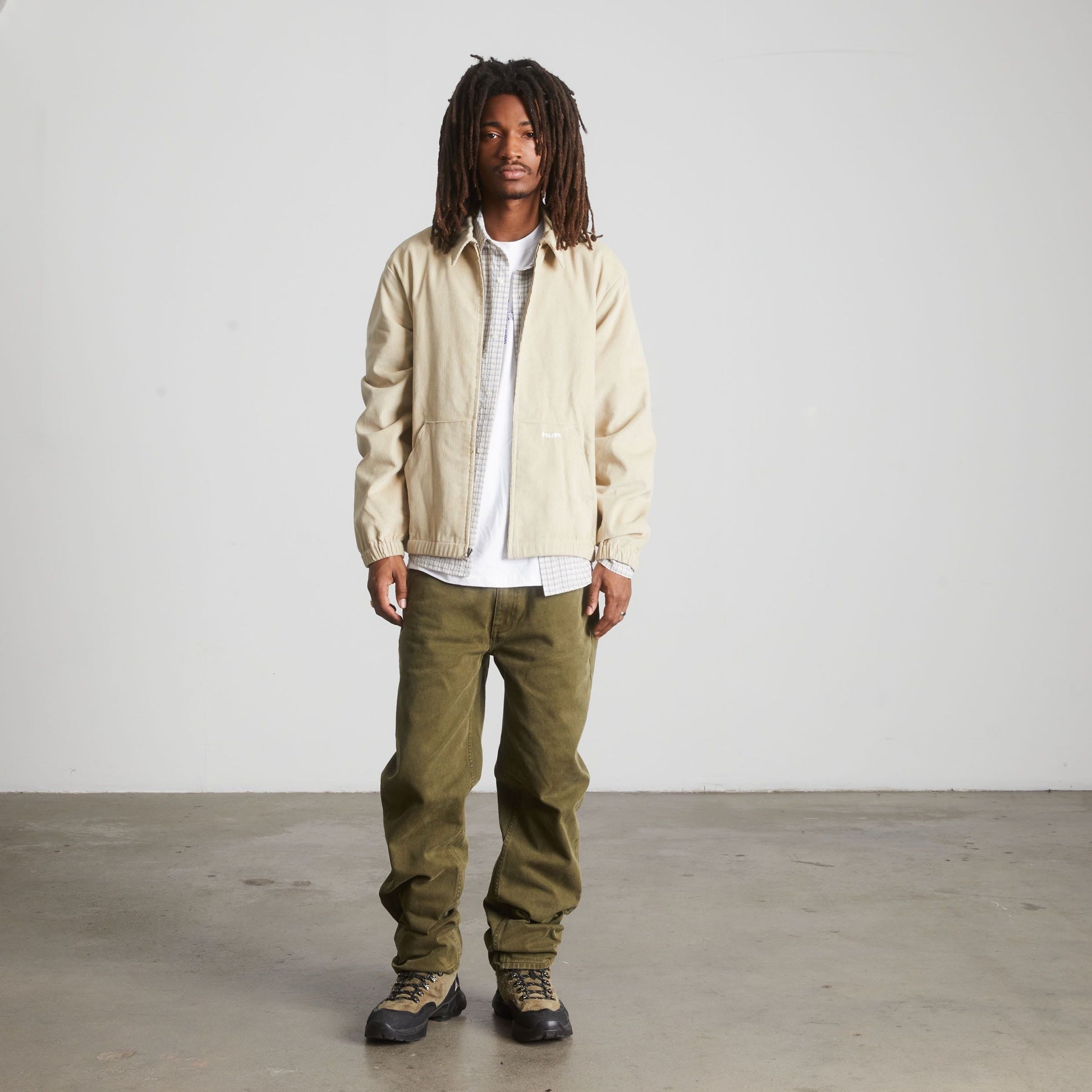 Huf 89 Corduroy Jacket Tan/White