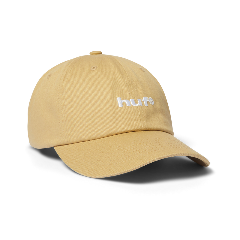 HUF 89 Embroidered 6-Panel Strapback Hat Khaki/White