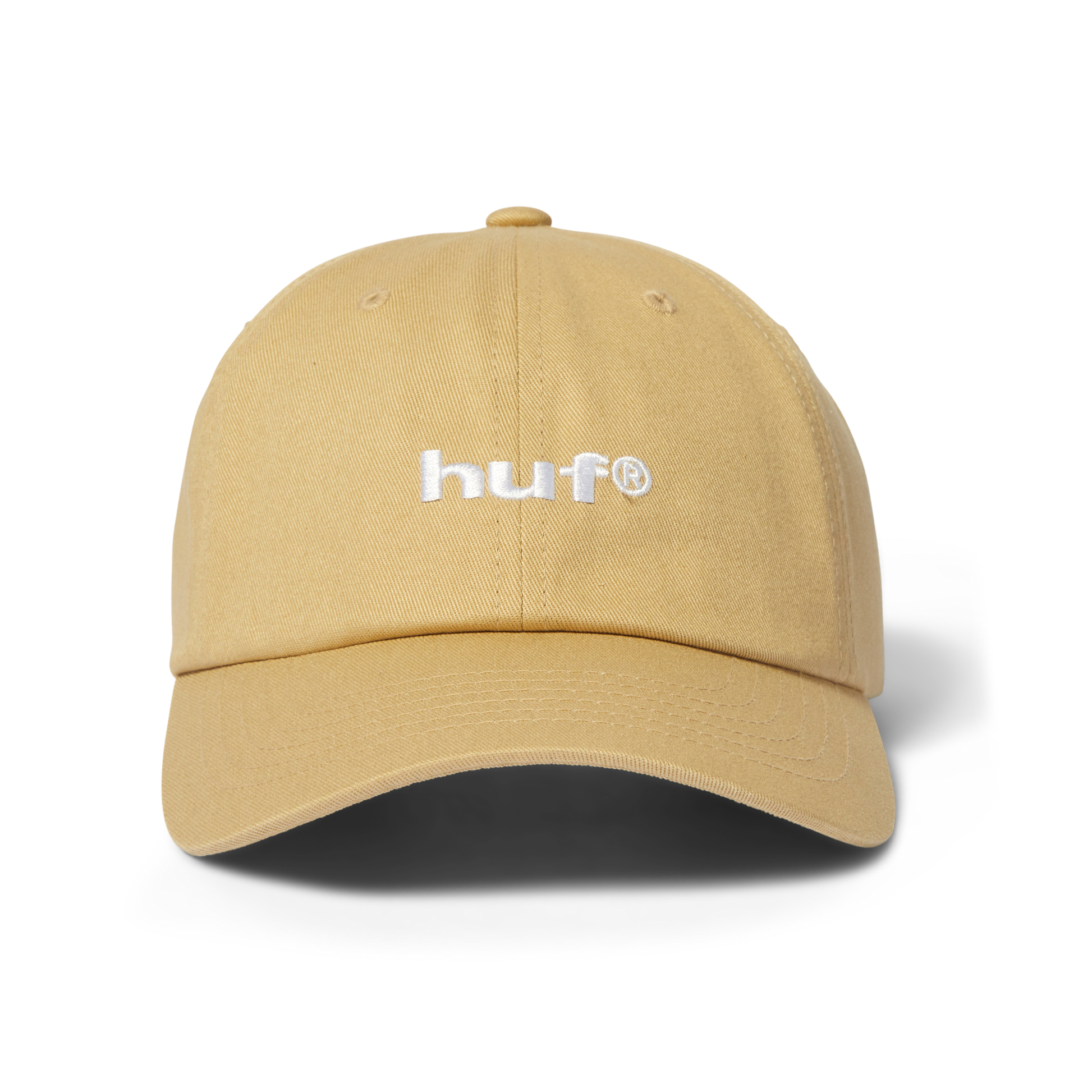 HUF 89 Embroidered 6-Panel Strapback Hat Khaki/White