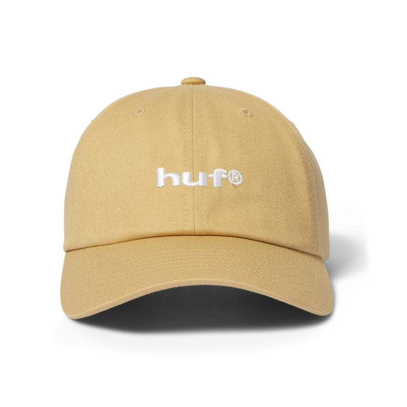 HUF 89 Embroidered 6-Panel Strapback Hat Khaki/White
