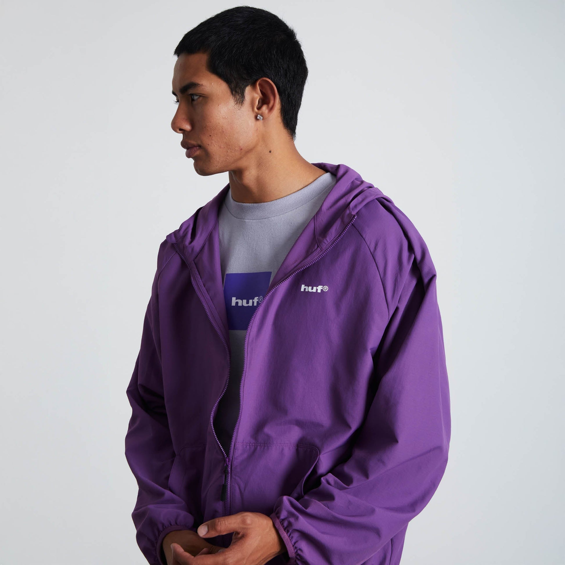 HUF 89 Lightweight Shell Jacket Berry