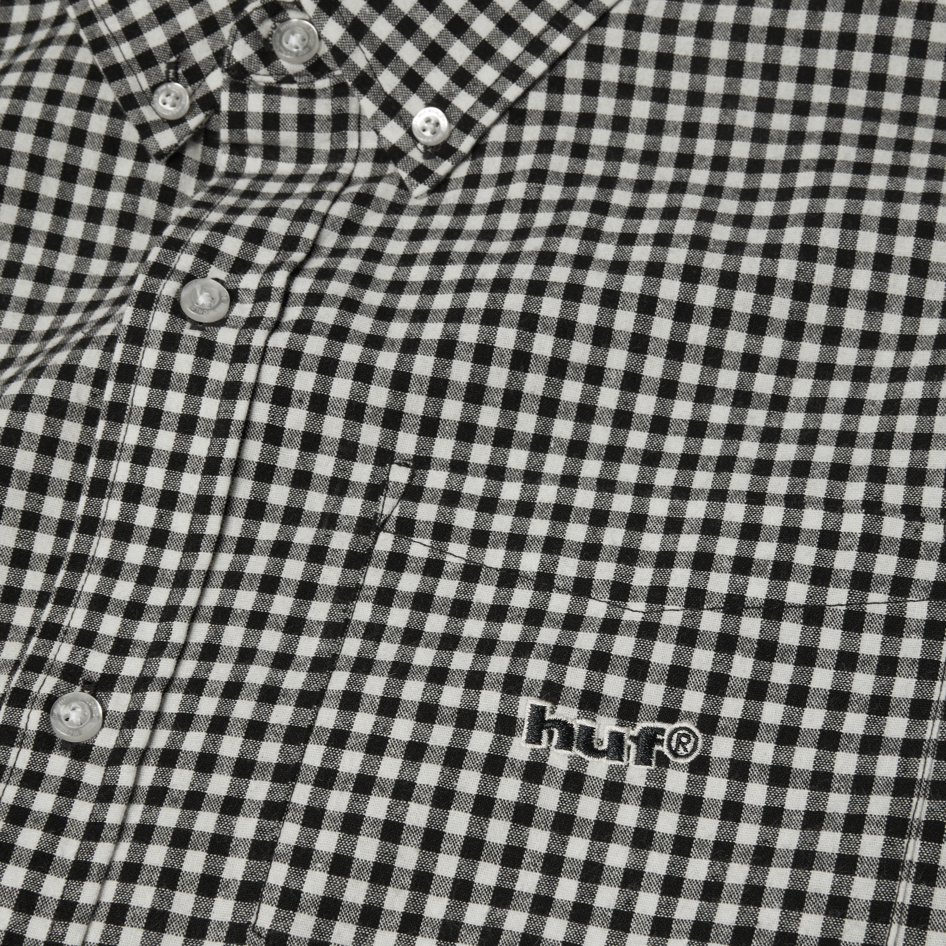 HUF 89 Micro Gingham Oxford Shirt Black/White