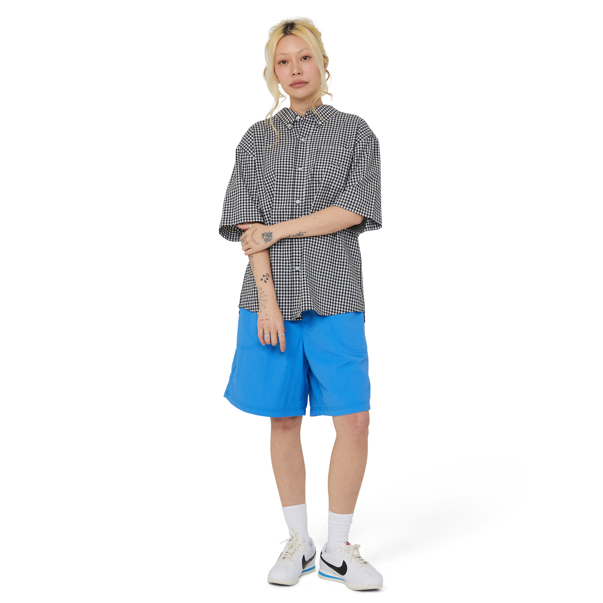 HUF 89 Micro Gingham Oxford Shirt Black/White