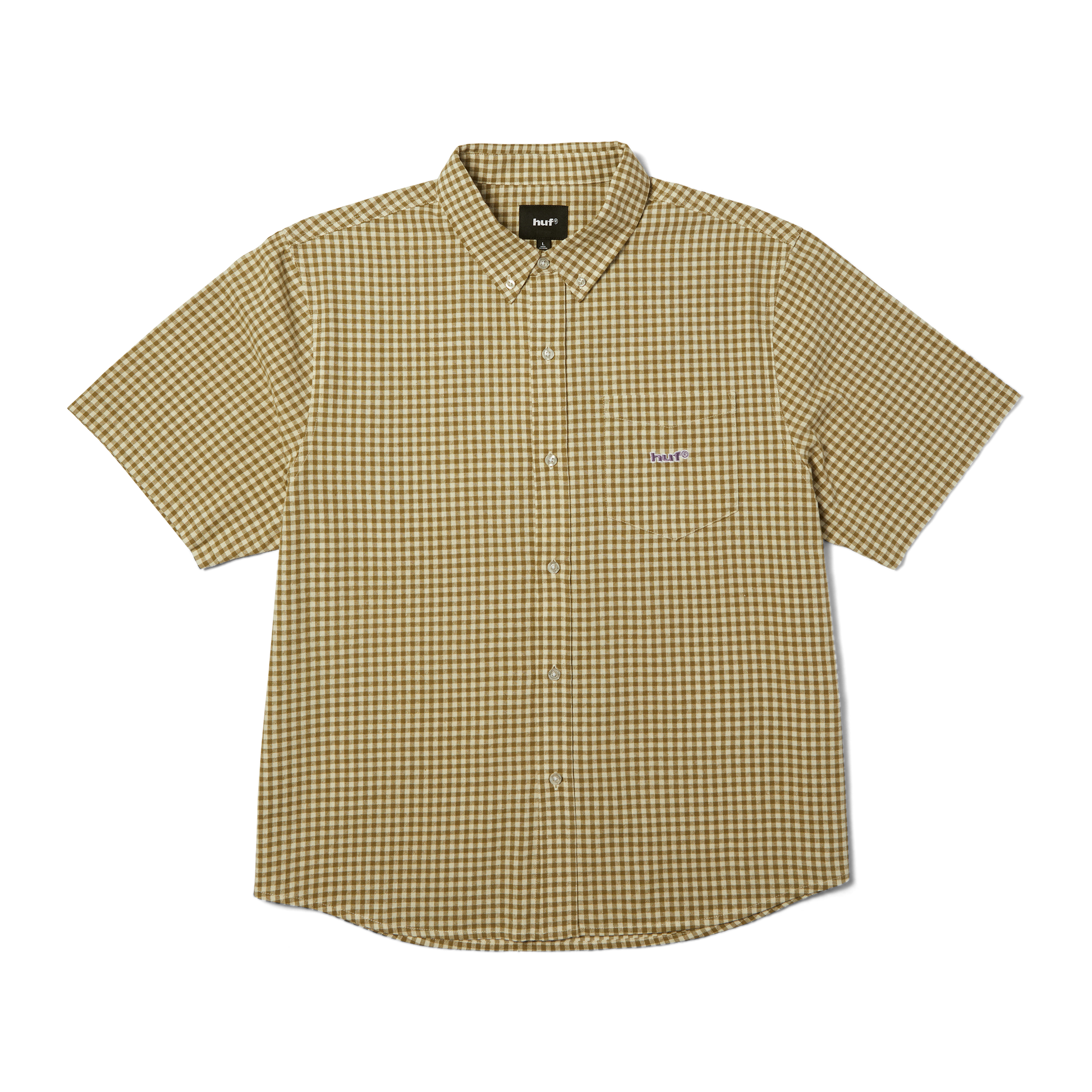 HUF 89 Micro Gingham Oxford Shirt Natural