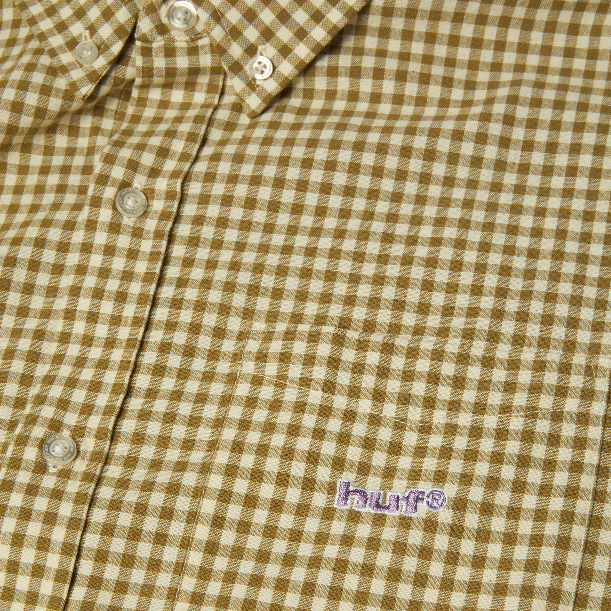 HUF 89 Micro Gingham Oxford Shirt Natural