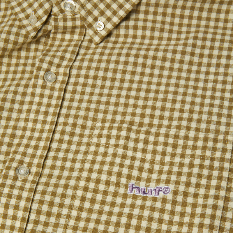 HUF 89 Micro Gingham Oxford Shirt Natural
