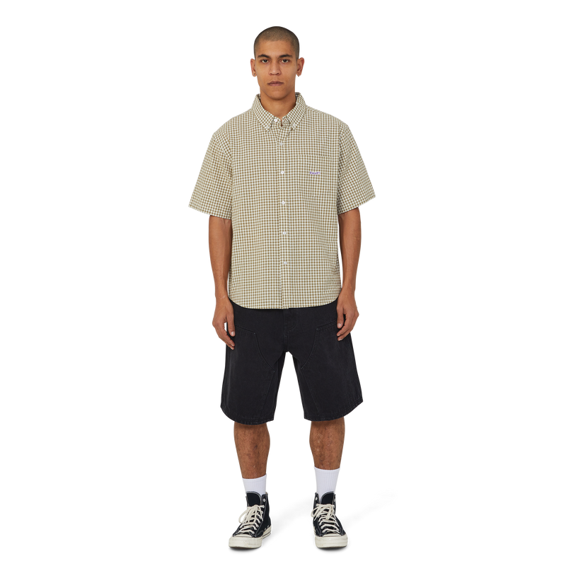 HUF 89 Micro Gingham Oxford Shirt Natural