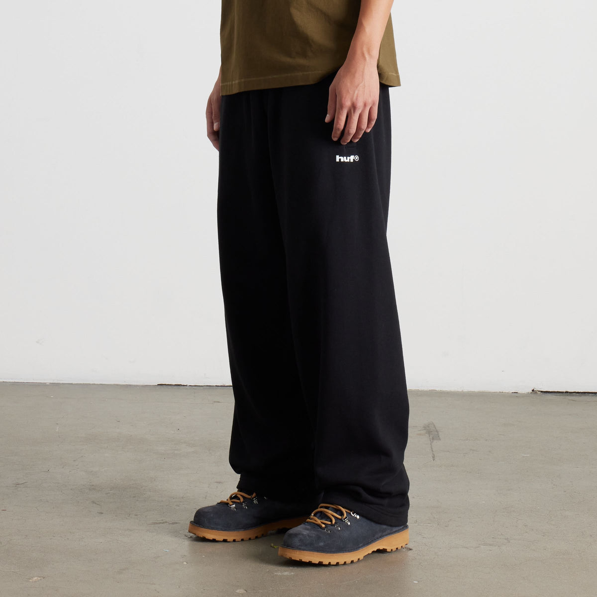 HUF 89 Open Hem Fleece Pant Black