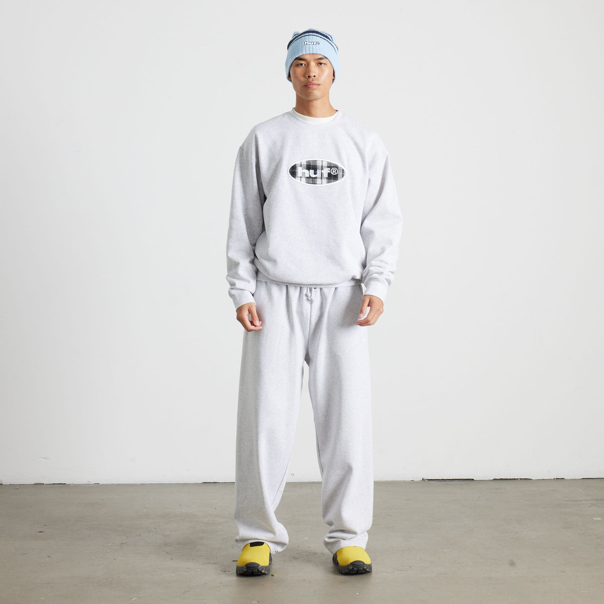 HUF 89 Open Hem Fleece Pant Heather Grey