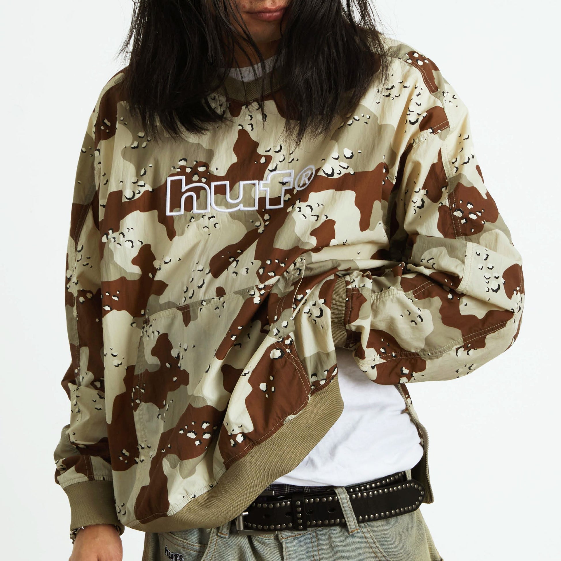 HUF 89 Pullover Windshirt Camo Brown