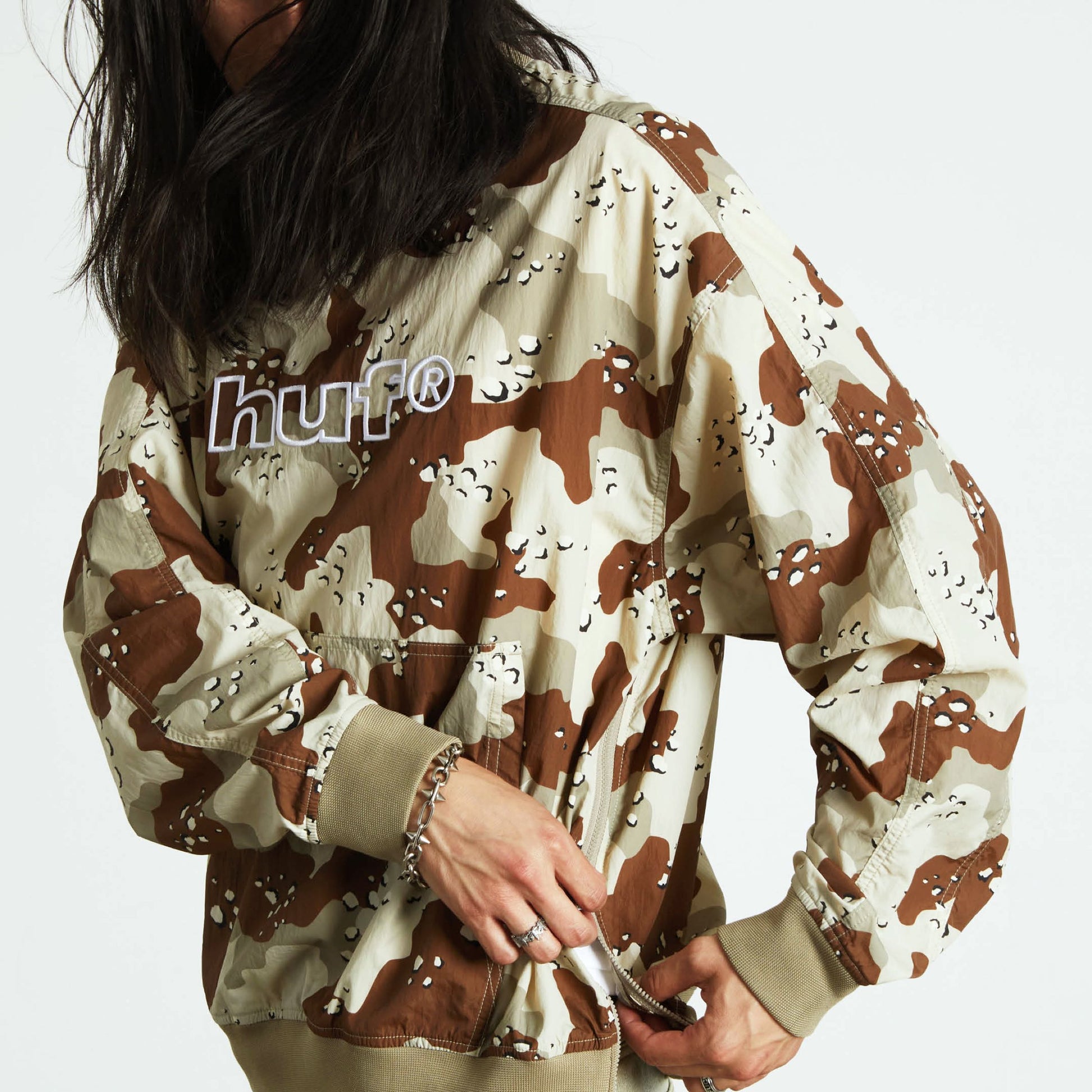 HUF 89 Pullover Windshirt Camo Brown