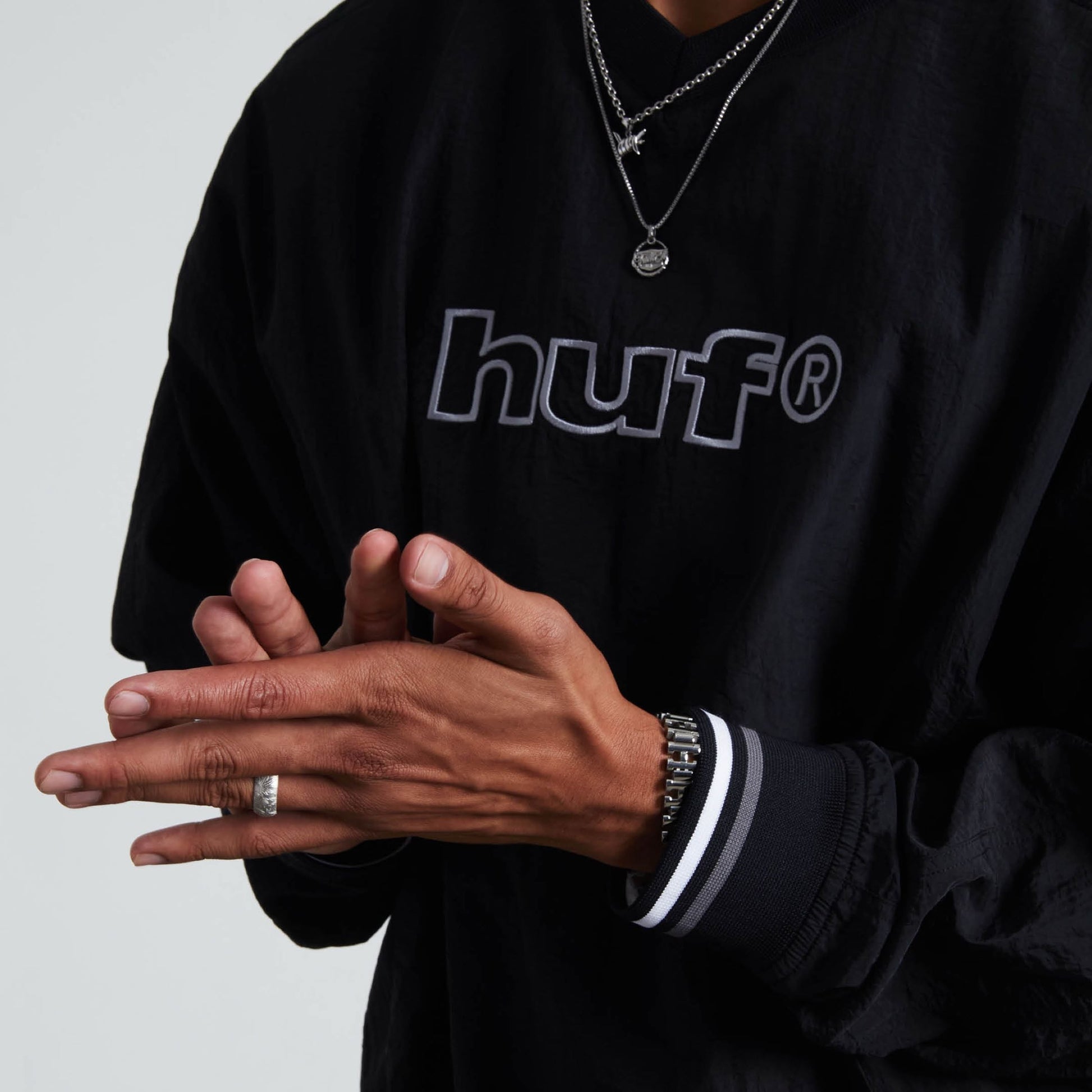 HUF 89 Pullover Windshirt Black