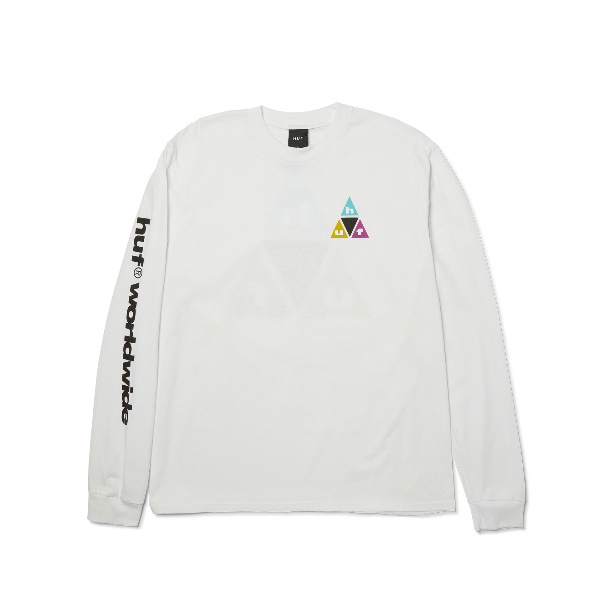 Huf Prism Triple Triangle Long Sleeve T-Shirt White