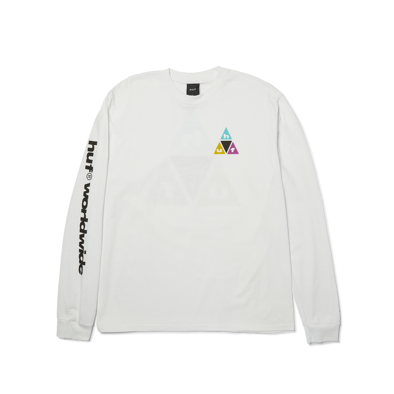 Huf Prism Triple Triangle Long Sleeve T-Shirt White