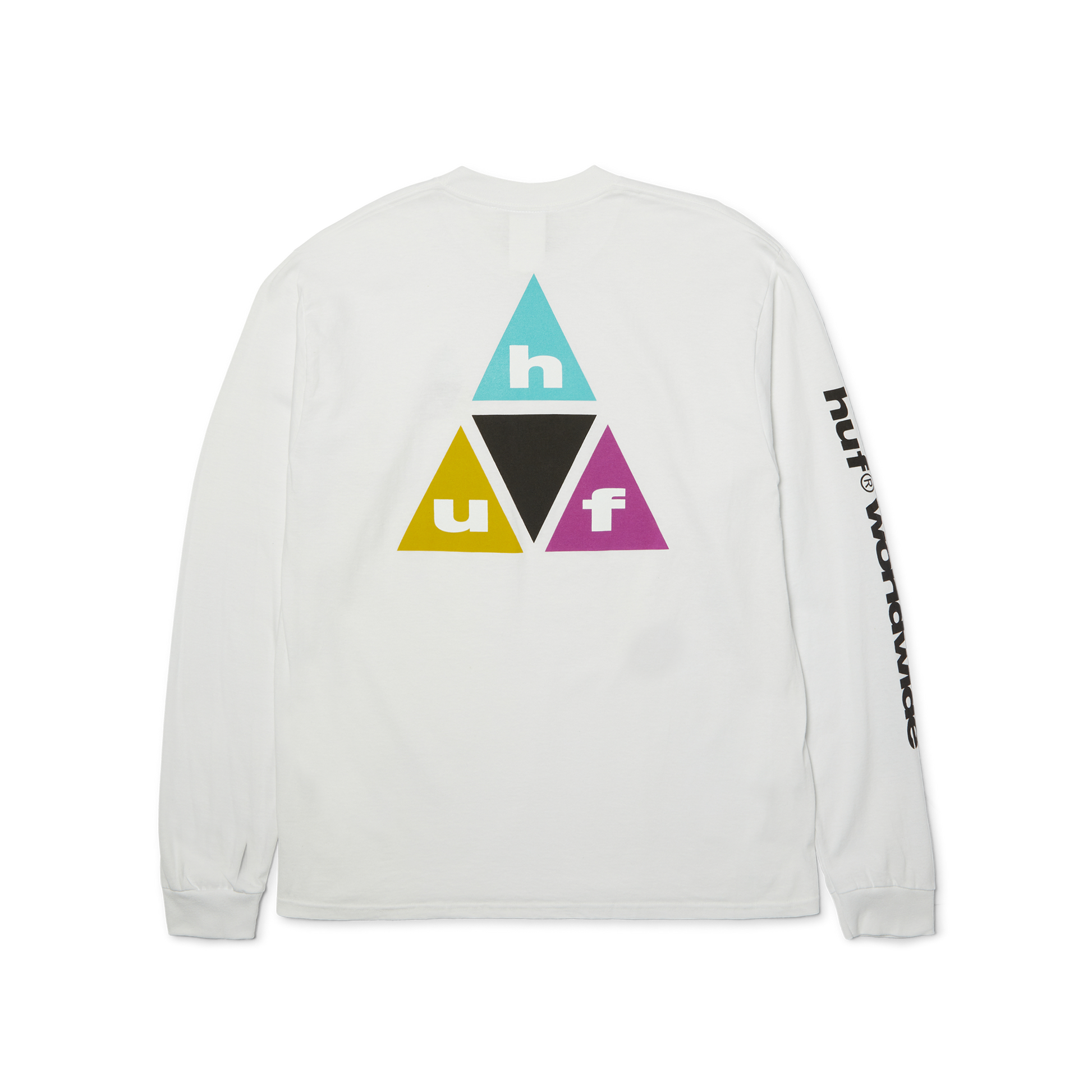 Huf Prism Triple Triangle Long Sleeve T-Shirt White