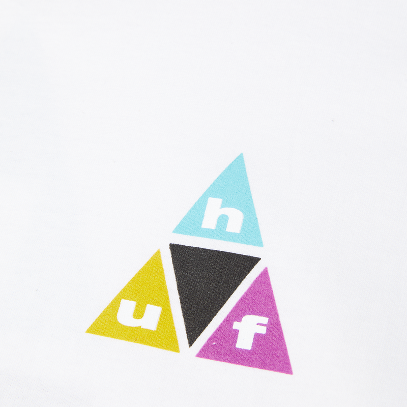 Huf Prism Triple Triangle Long Sleeve T-Shirt White