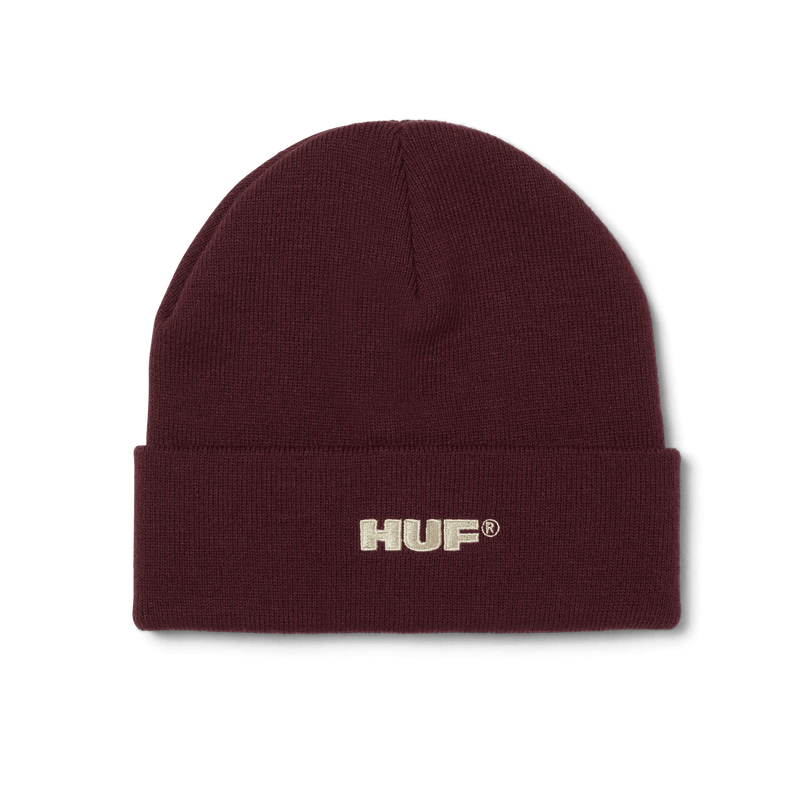 Huf All Caps Cuff Beanie Burgundy