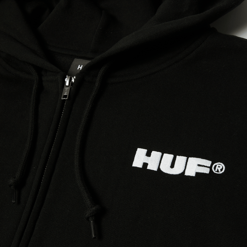 HUF All Caps Full-Zip Hoodie Black