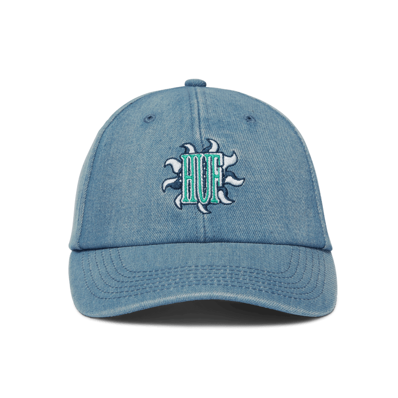 HUF Apollo Denim 6-Panel Curved Visor Hat Light Blue