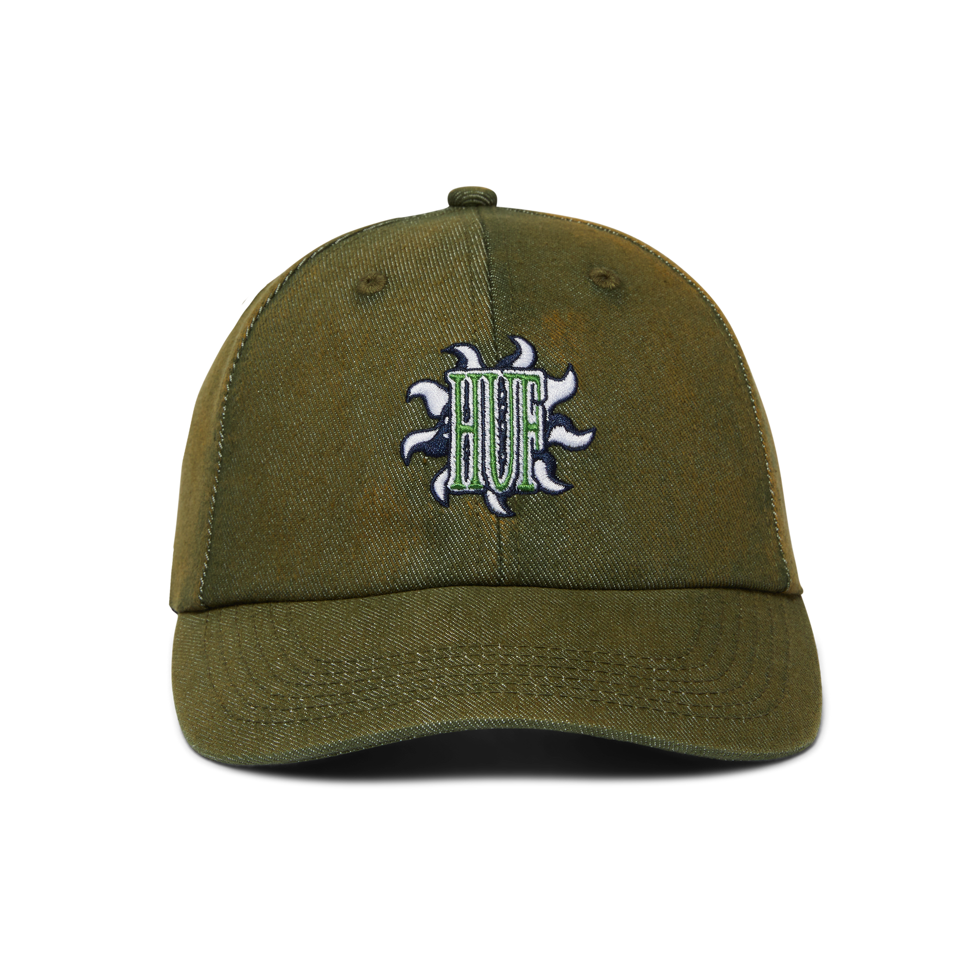 HUF Apollo Denim 6-Panel Curved Visor Hat Thyme