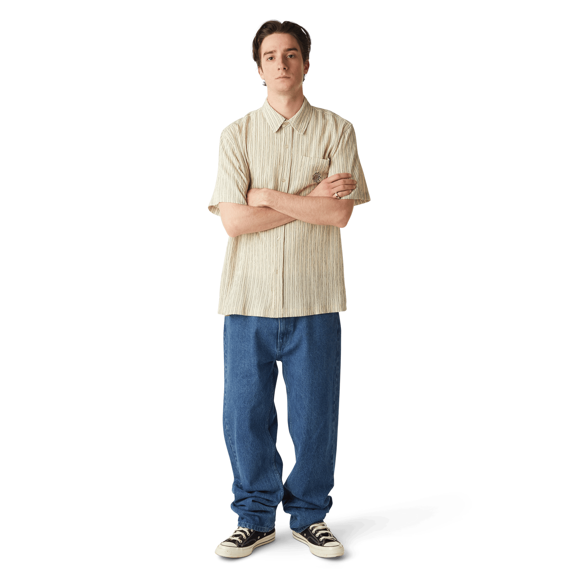 HUF Apollo Striped Shirt Natural