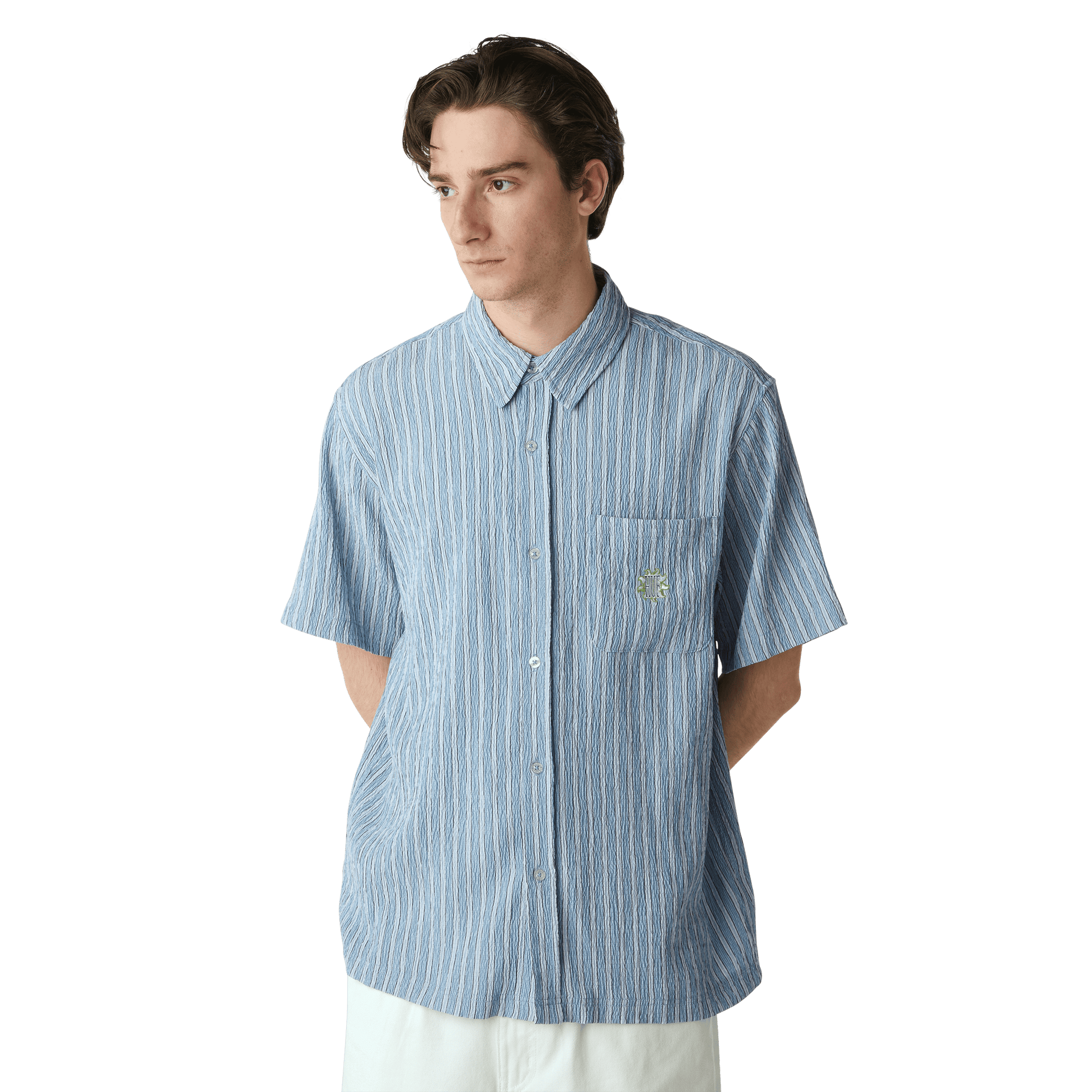 HUF Apollo Striped Shirt Pool Blue