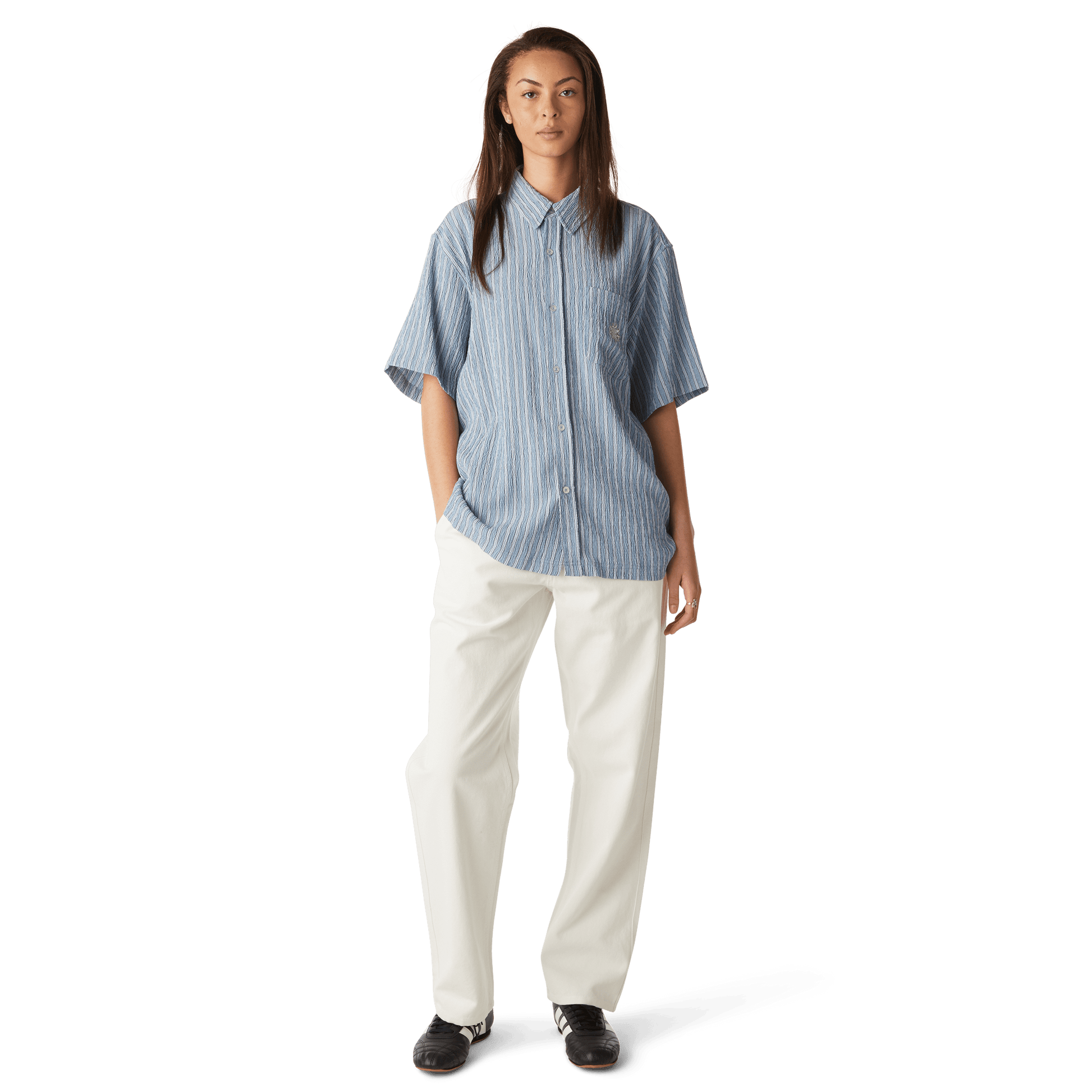 HUF Apollo Striped Shirt Pool Blue