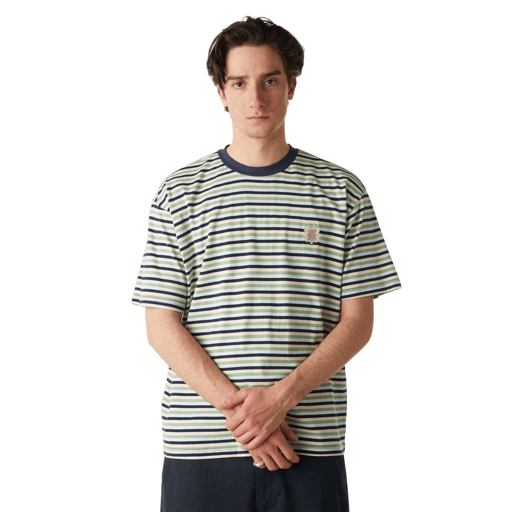 HUF Apollo Striped Knit Boxy Top Blue