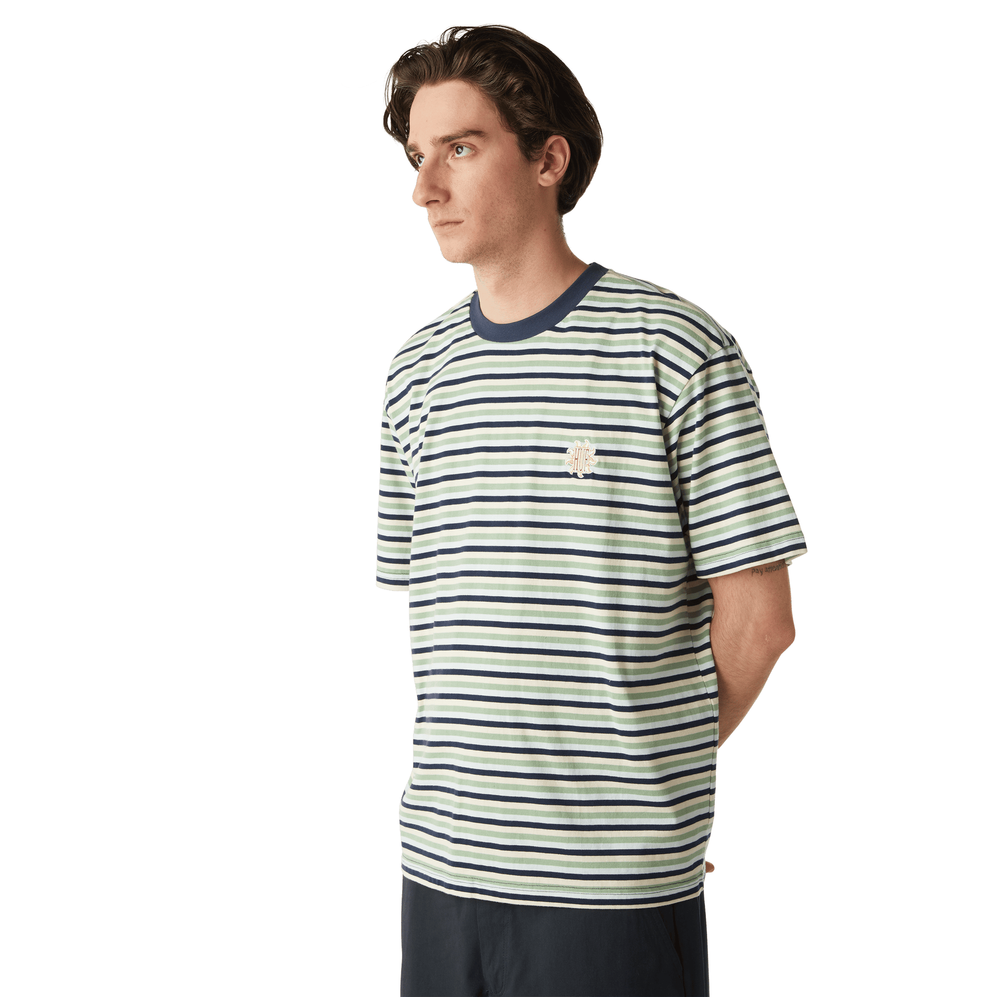 HUF Apollo Striped Knit Boxy Top Blue