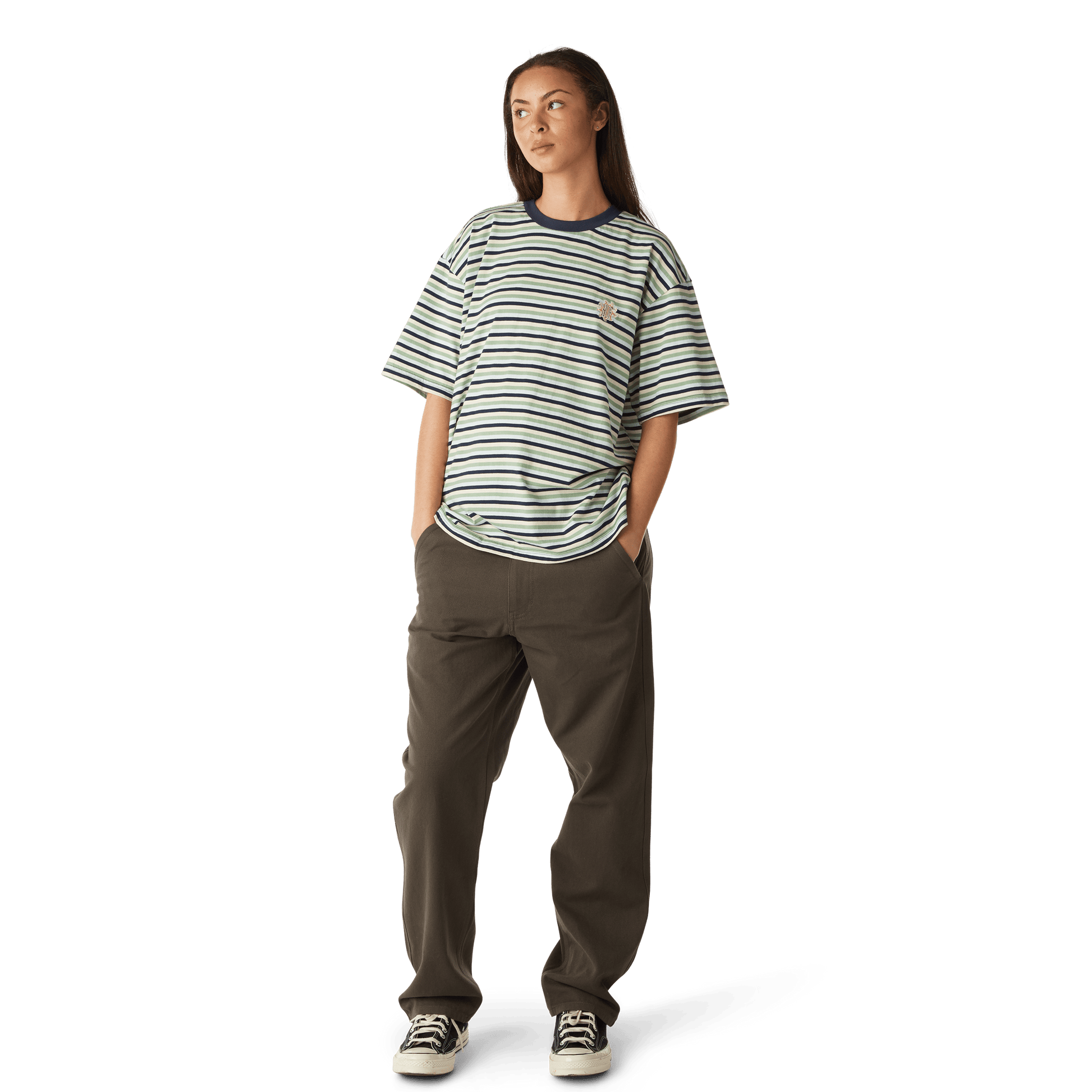 HUF Apollo Striped Knit Boxy Top Blue