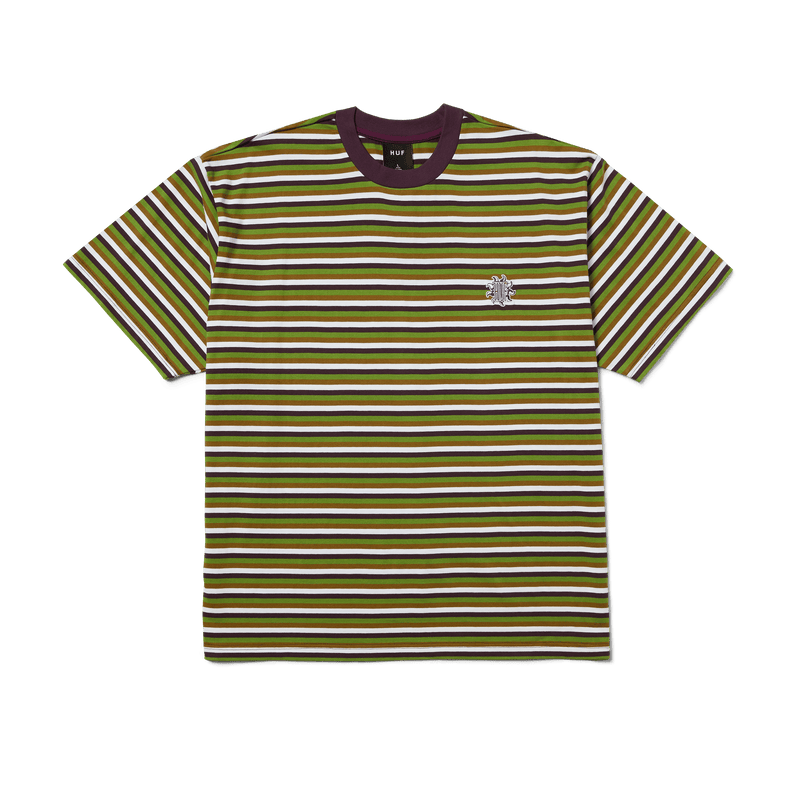 HUF Apollo Striped Knit Boxy Top Green