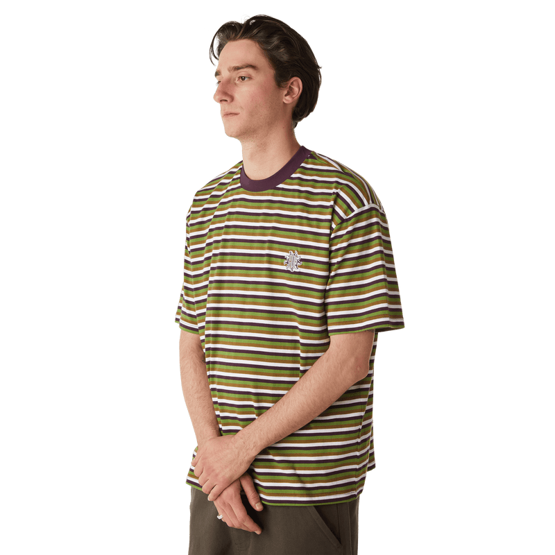 HUF Apollo Striped Knit Boxy Top Green