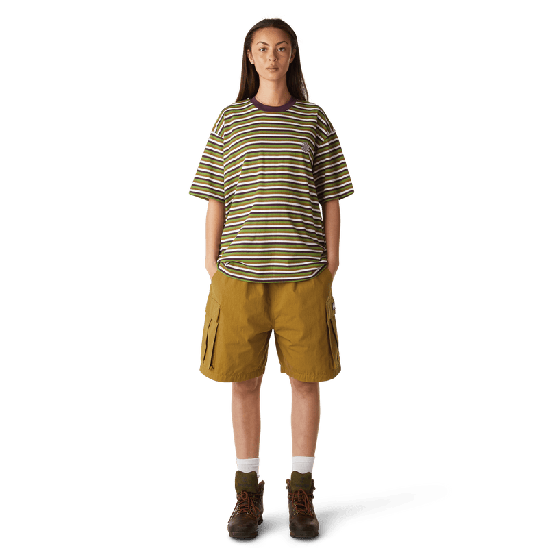 HUF Apollo Striped Knit Boxy Top Green