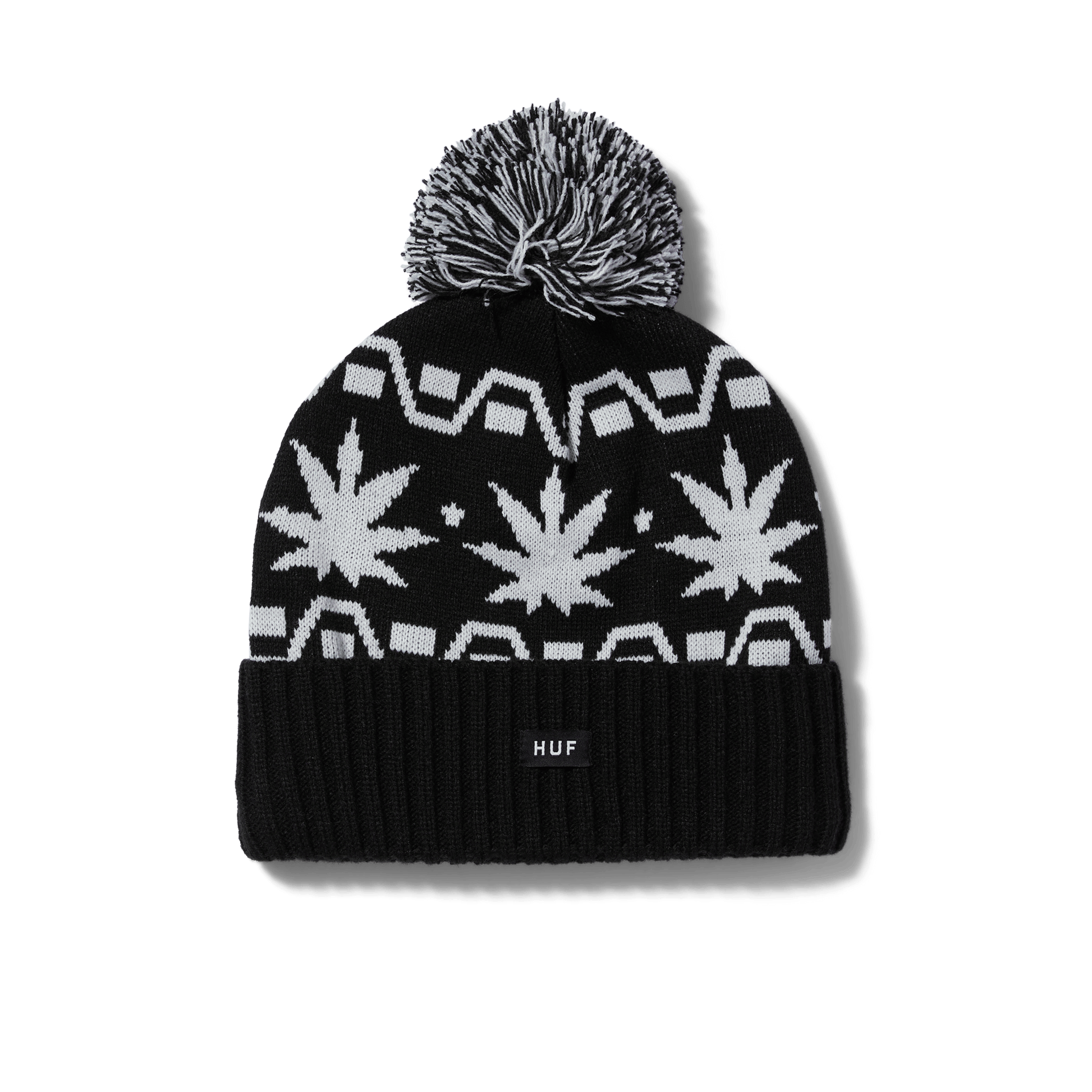 HUF Apres Cuff Pom Beanie Black