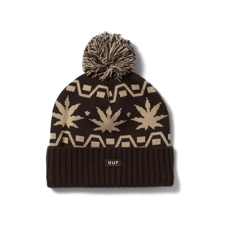 HUF Apres Cuff Pom Beanie Brown