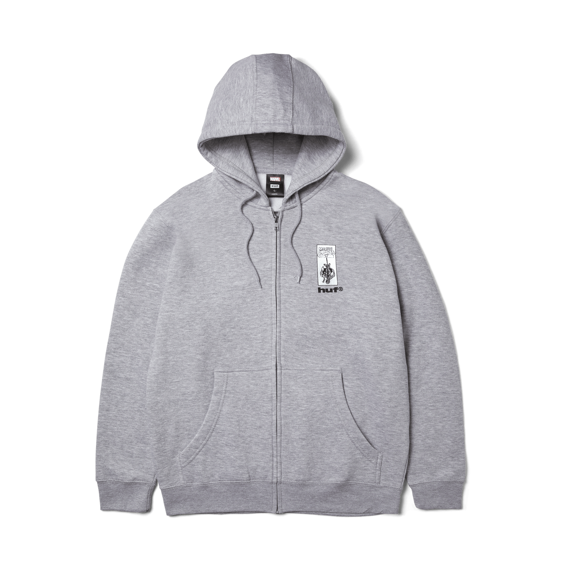 HUF x Marvel Spider-Man Arachknight FZ Hoodie Heather Grey