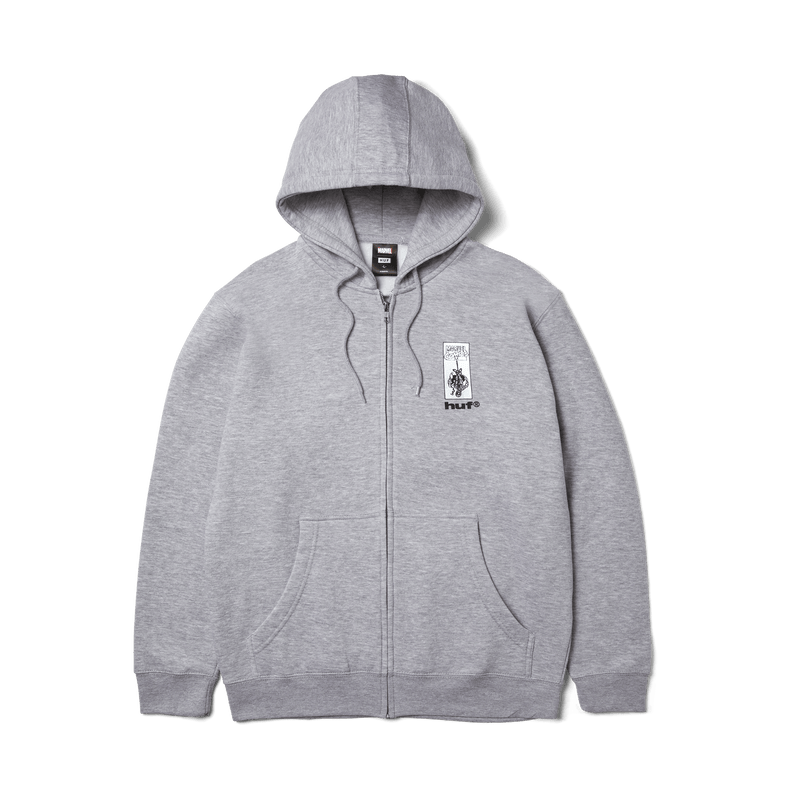 HUF x Marvel Spider-Man Arachknight FZ Hoodie Heather Grey