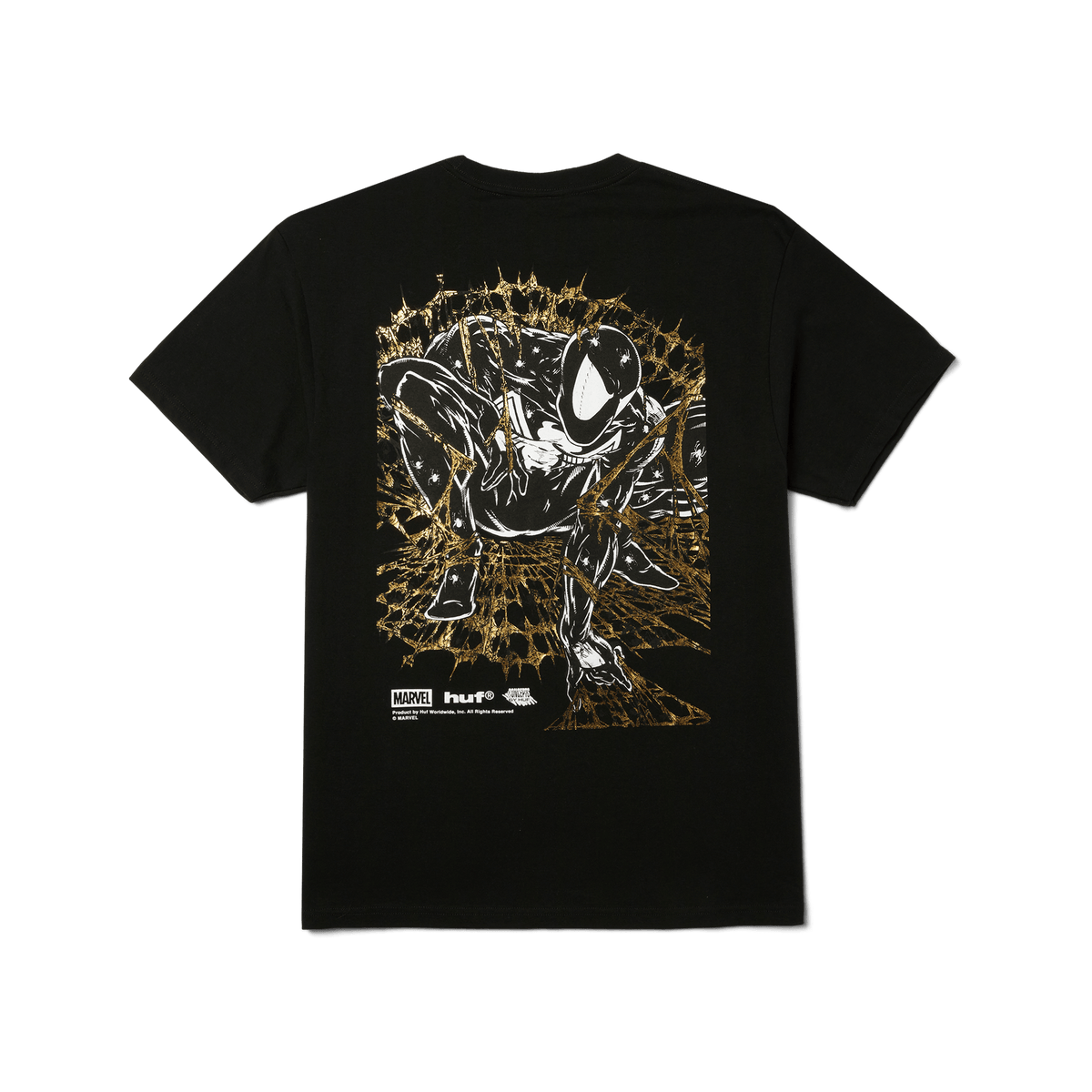 HUF x Marvel Spider-Man Arachknight Gold T-Shirt Black