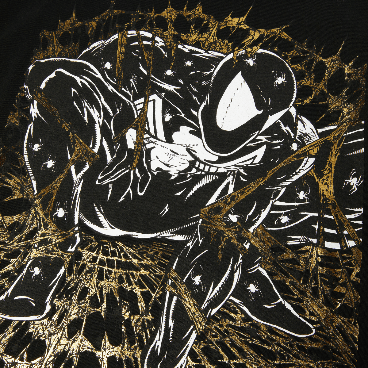 HUF x Marvel Spider-Man Arachknight Gold T-Shirt Black