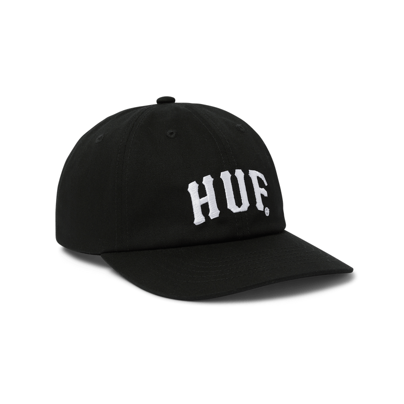 Huf Arch 6 Panel CV Snapback Hat Black