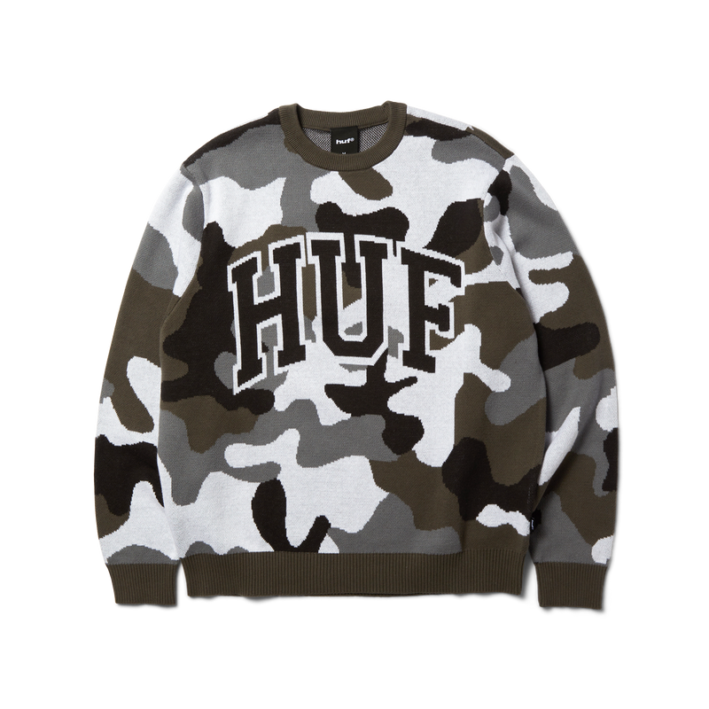Huf Arch Jacquard Camo Crewneck Sweatshirt Camo