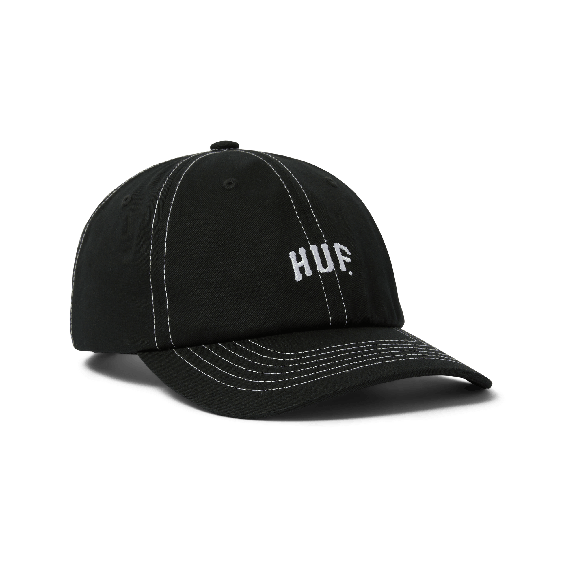HUF Arch Logo 6-Panel Curved Visor Hat Black