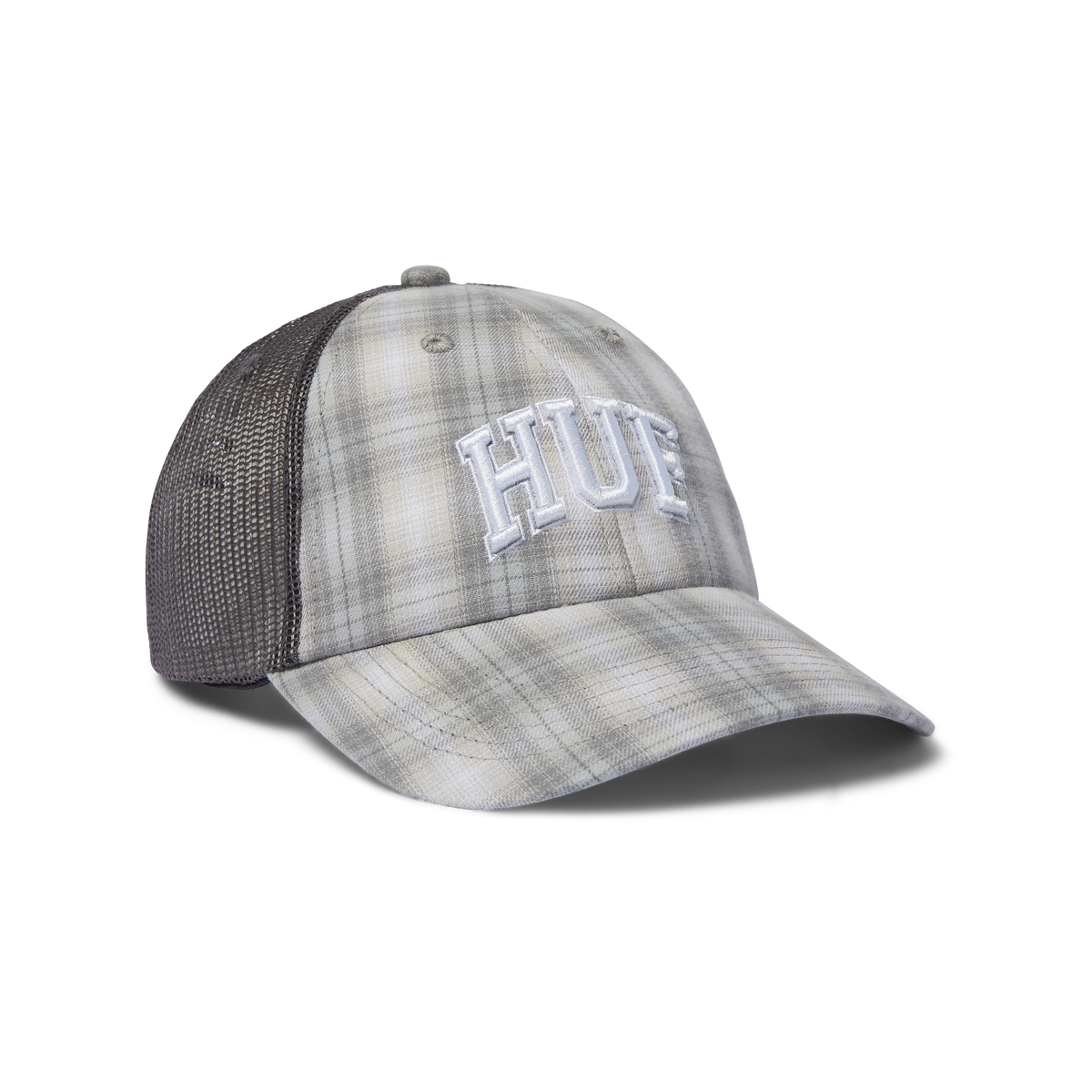 HUF Arch Low Pro Plaid Trucker Hat Grey