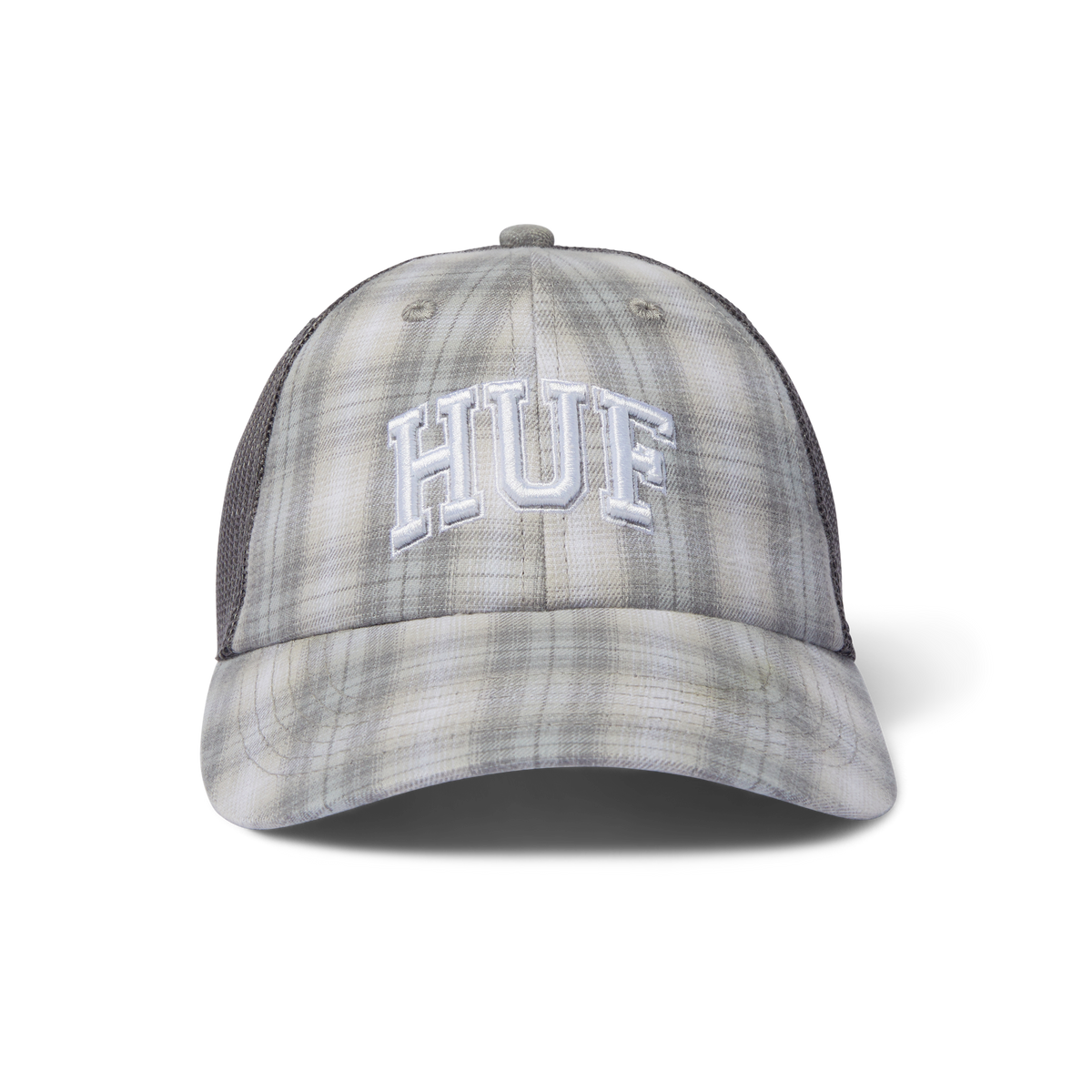 HUF Arch Low Pro Plaid Trucker Hat Grey
