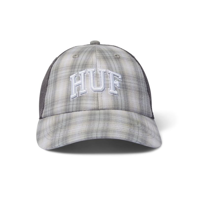 HUF Arch Low Pro Plaid Trucker Hat Grey